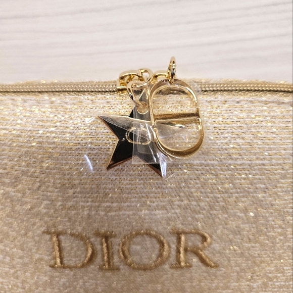 Christian Dior Beauty and Care Zippered Travel Pouch in Cream and Gold NWT - Picture 7 of 11